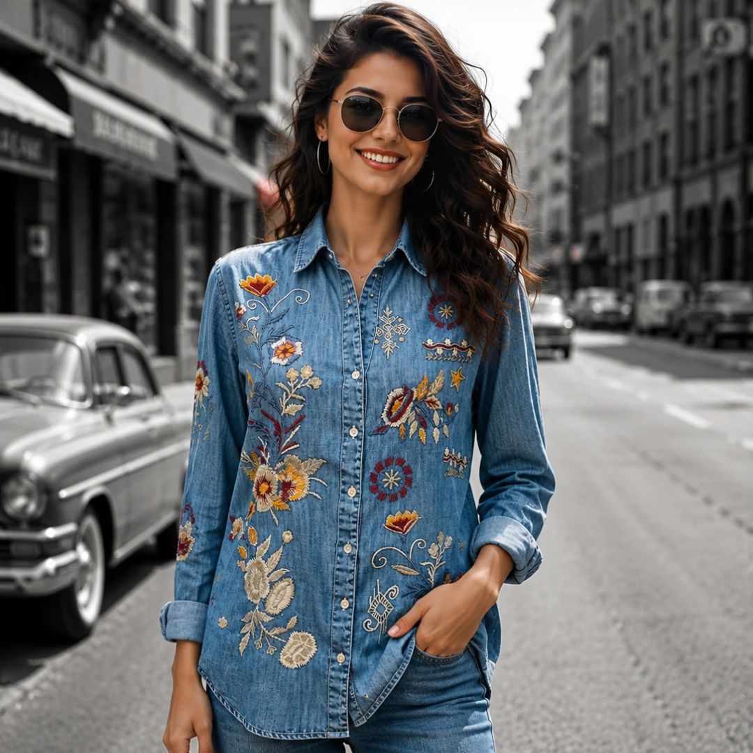 Tencel Shirt With Embroidery