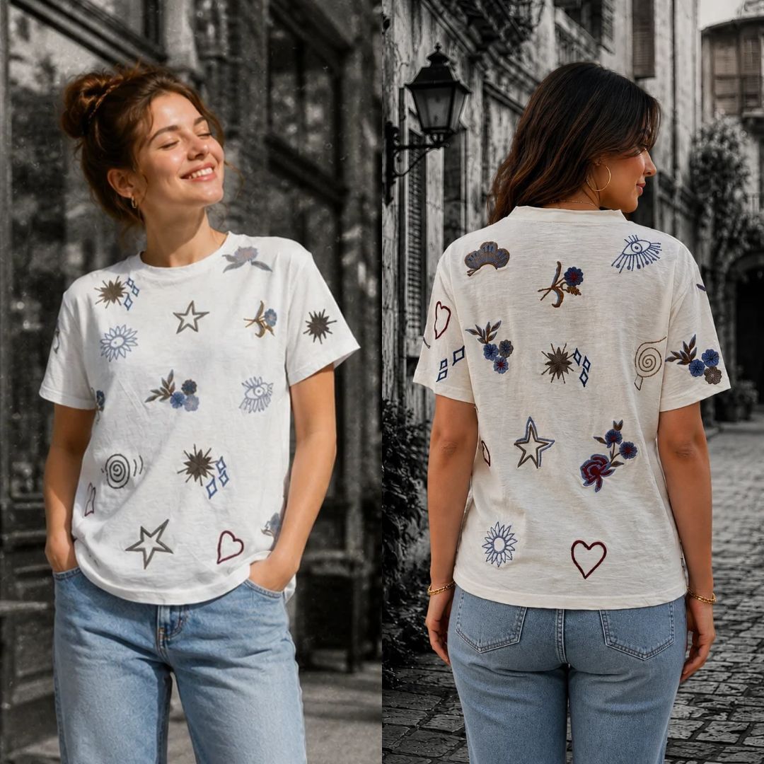 Cotton Tshirt with Embroidery
