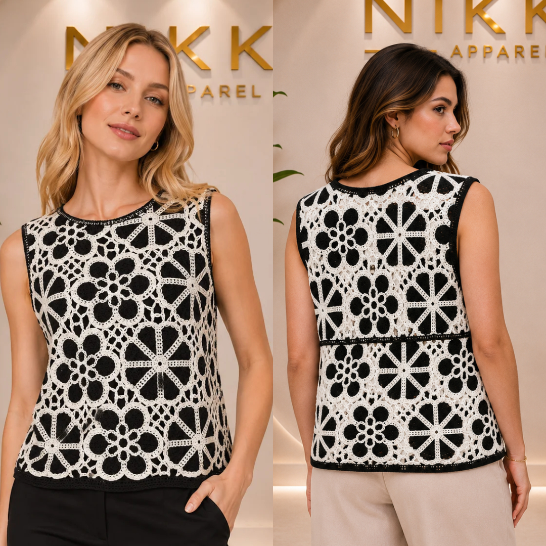 Cotton Open Knit / Crochet  Top