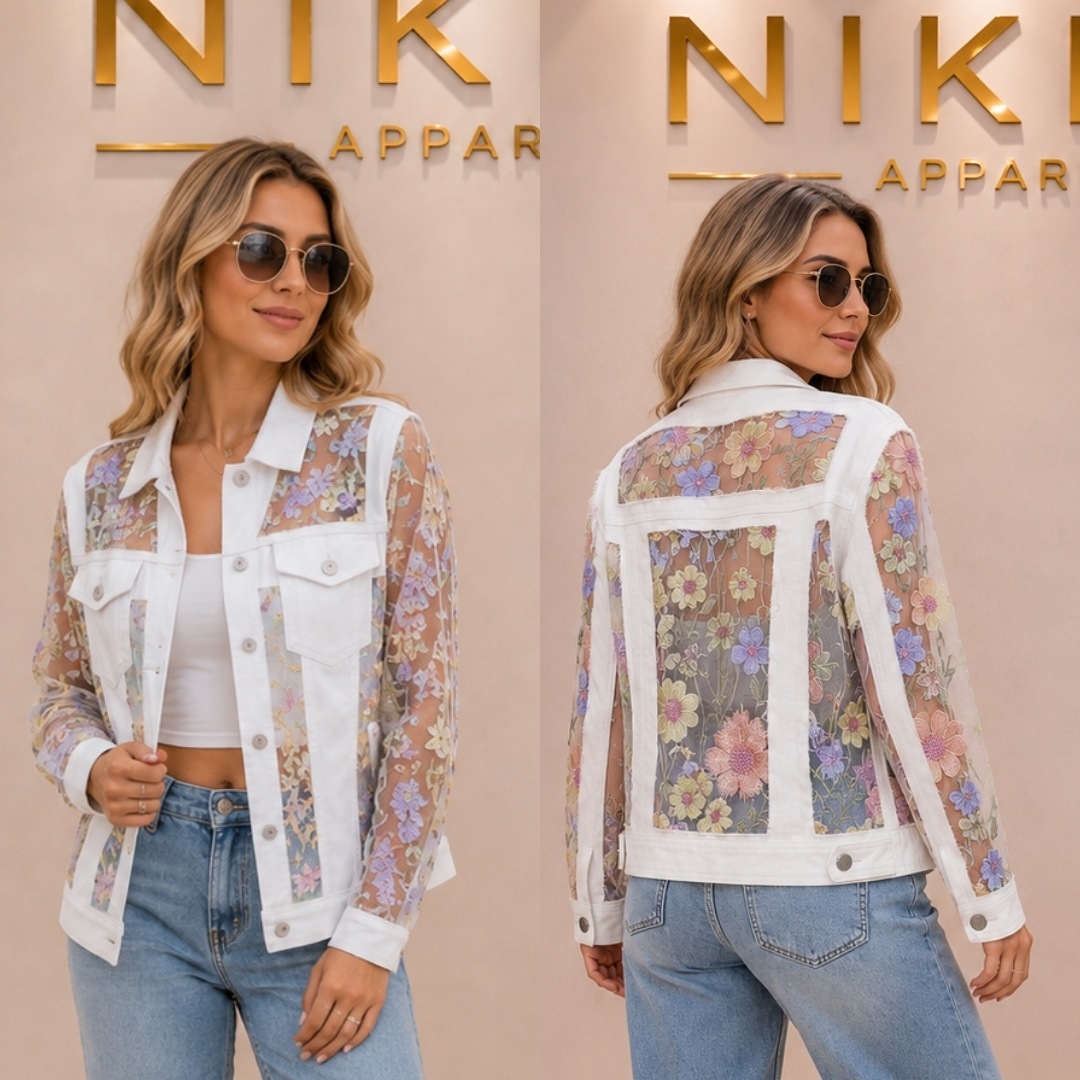 Cut Work Lace/Denim Jacket