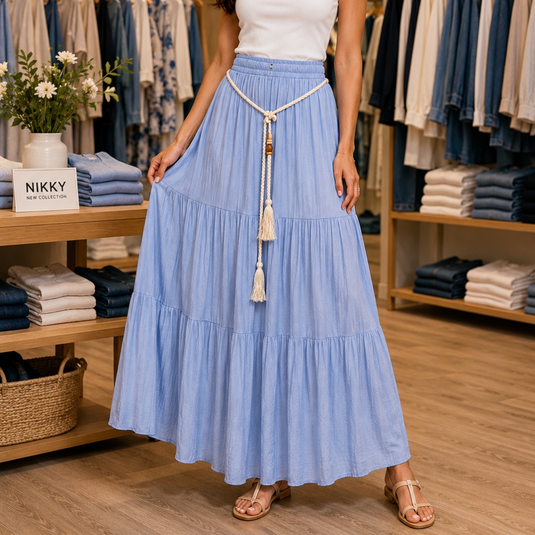 Panel Skirt with Belt