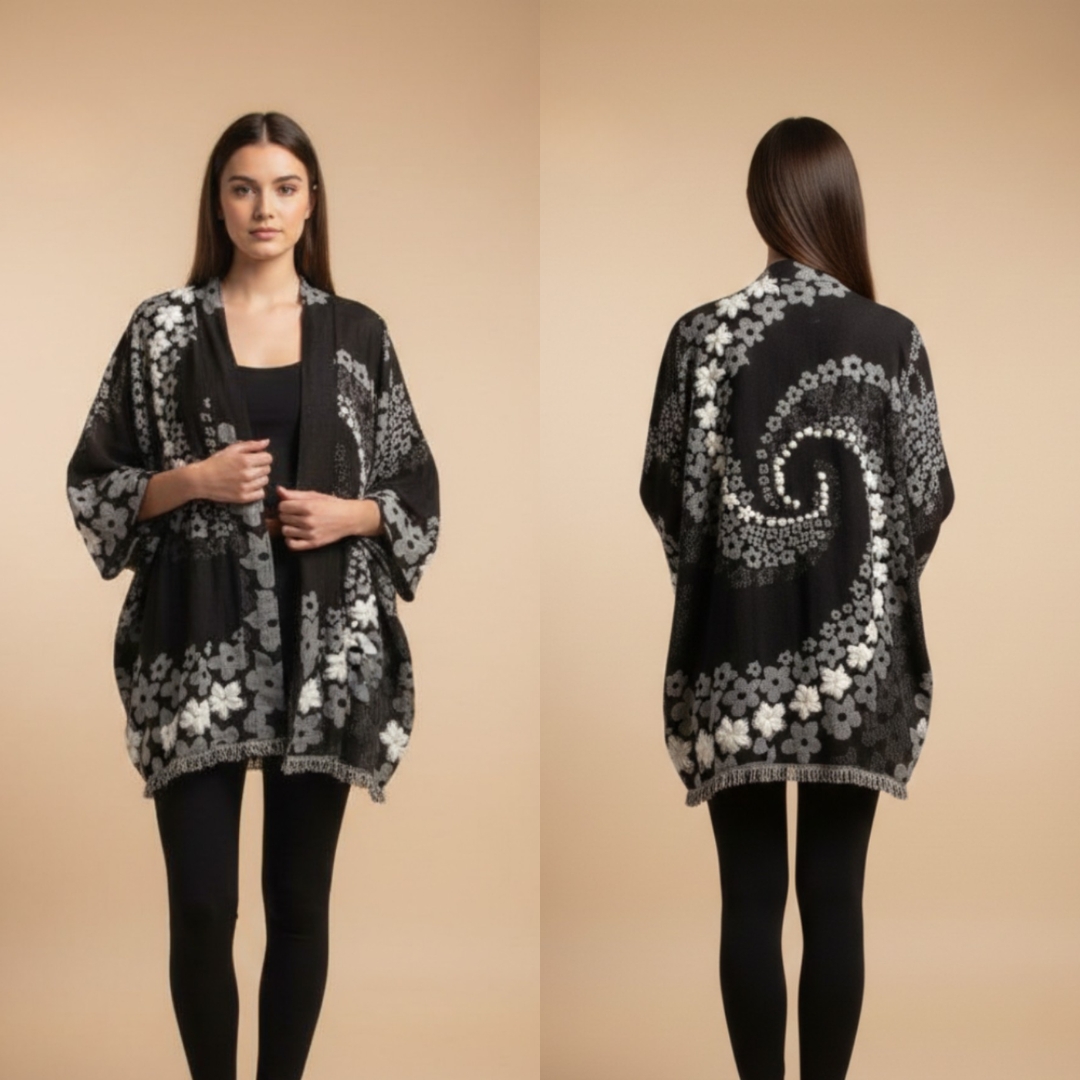 Women's Floral Print Kimono Shrug